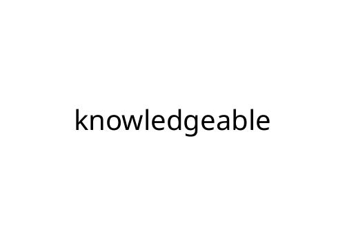 knowledgeable