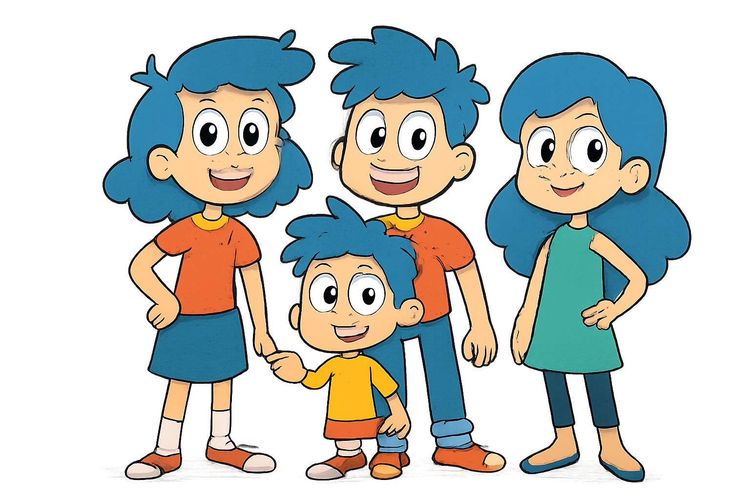 blue hair cartoon characters Mummy Vibes