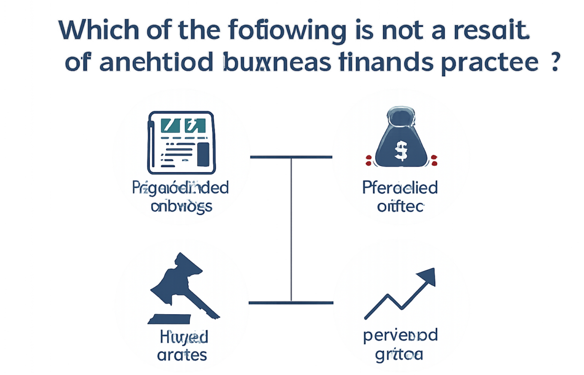 which of the following is not a result of unethical business finance practices ?
