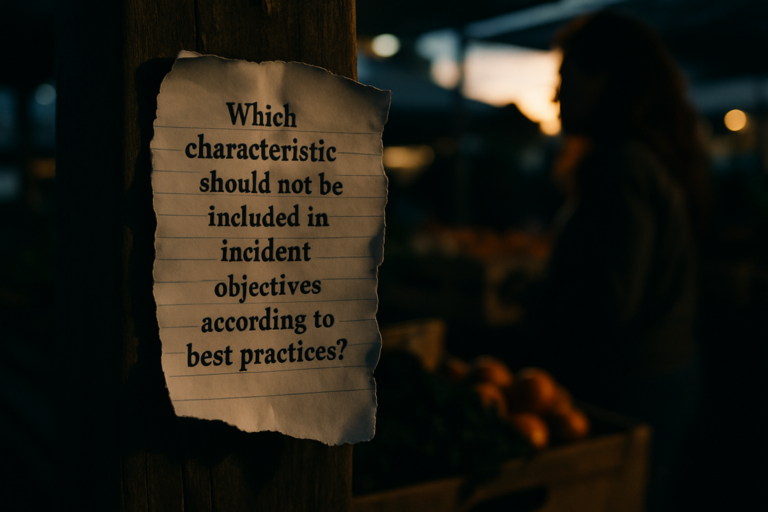 19. which of the following is not a recommended characteristic for incident objectives?
